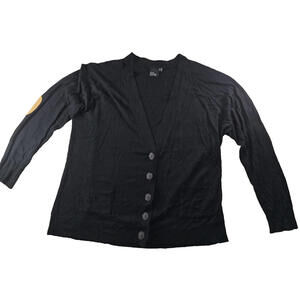 ASOS Curve Women's 22 Cardigan Sweater Black Knit V Neck Button Up Equestrian